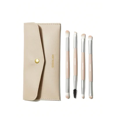 Sheglam Glam 101 Eye Essentials Brush Set With Bag dusty pink