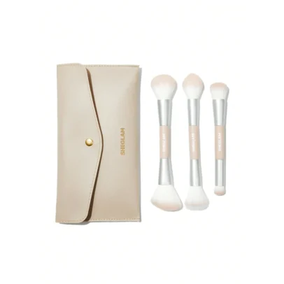 Sheglam Glam 101 Face Essentials Brush Set With Bag dusty pink